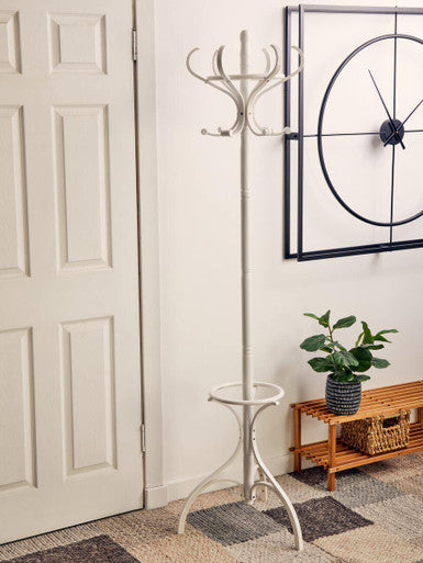 Kennedy 184Cm White Finish Floor Standing Coat Stand