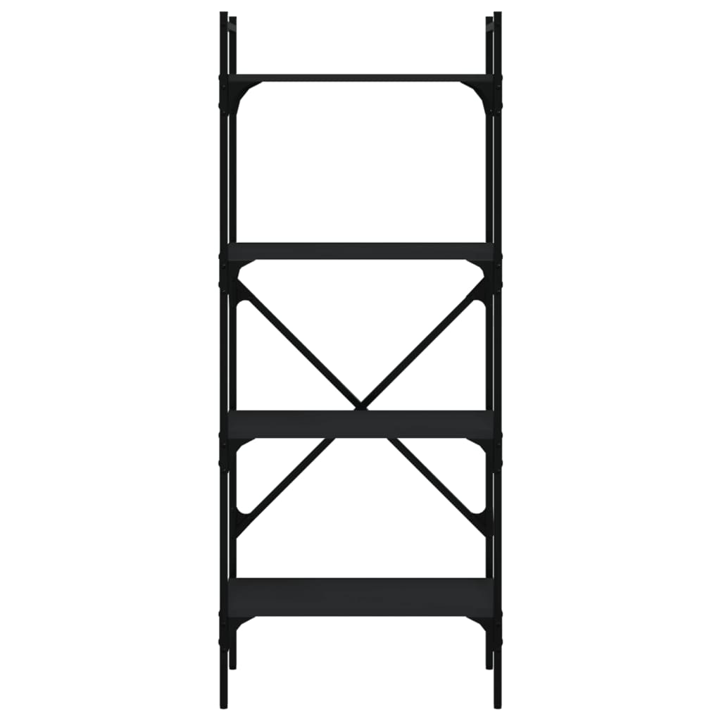 Bookcase 4-Tier Black 56x31.5x138.5 cm Engineered Wood