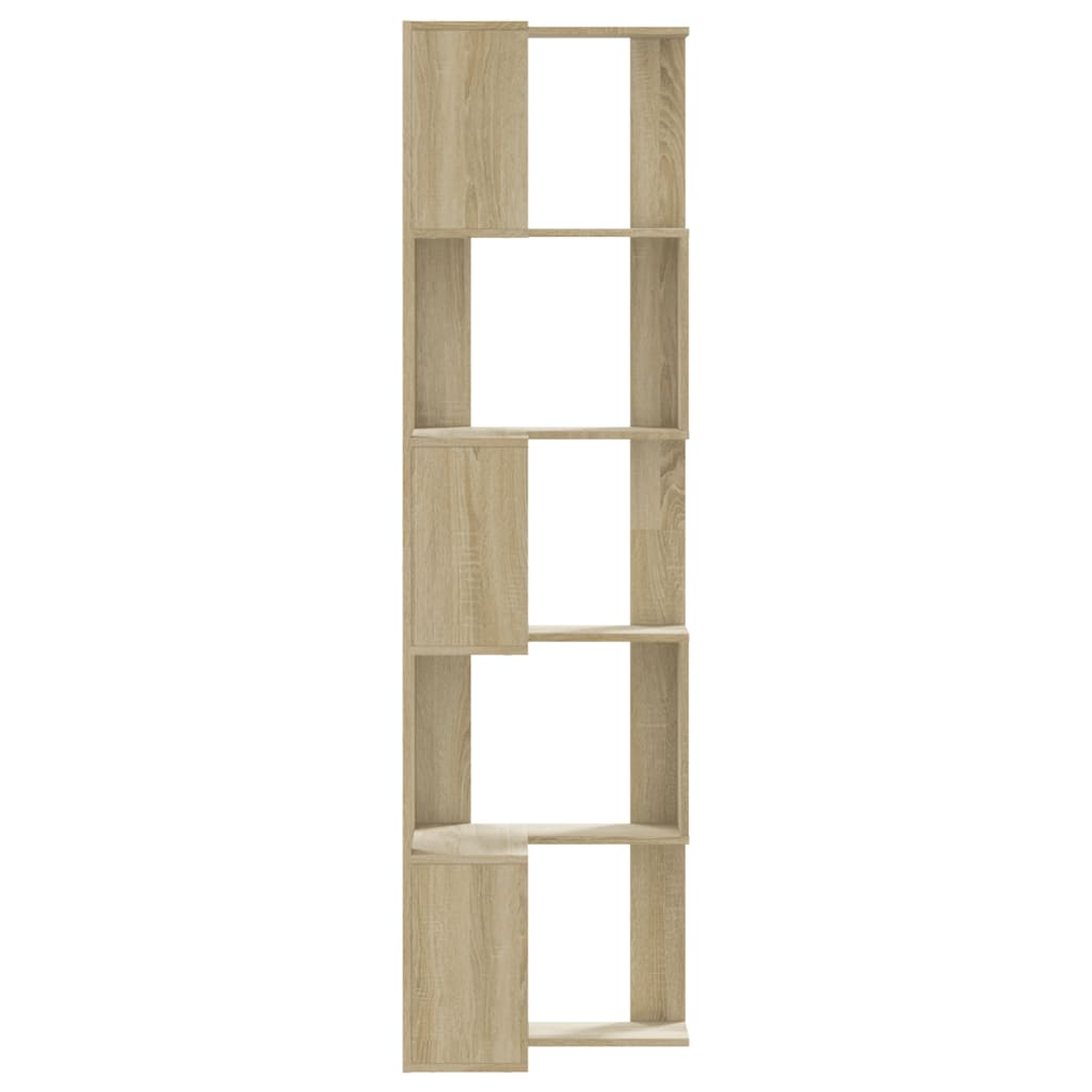 Corner Bookcase 5-Tier Sonoma Oak 50x50x179 cm Engineered Wood
