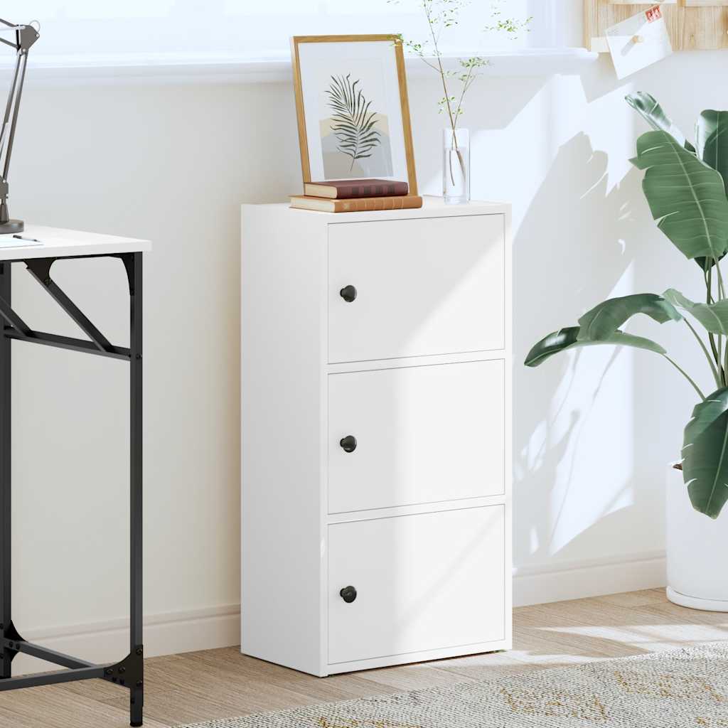 Bookcase White 40x24x77 cm Engineered Wood