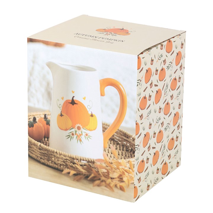 Autumn Pumpkin Ceramic Flower Jug