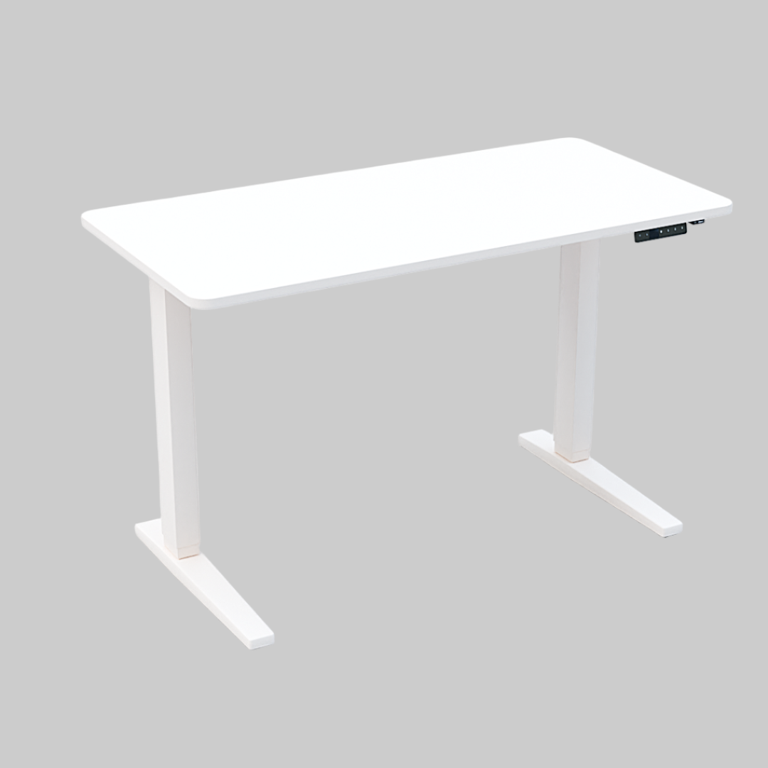White desk on a gray background