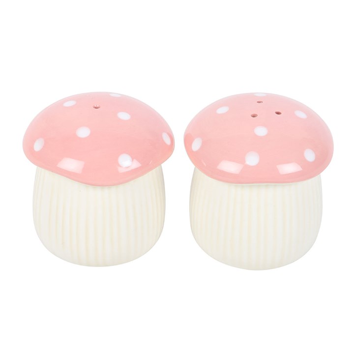 Pink Mushroom Salt and Pepper Shakers