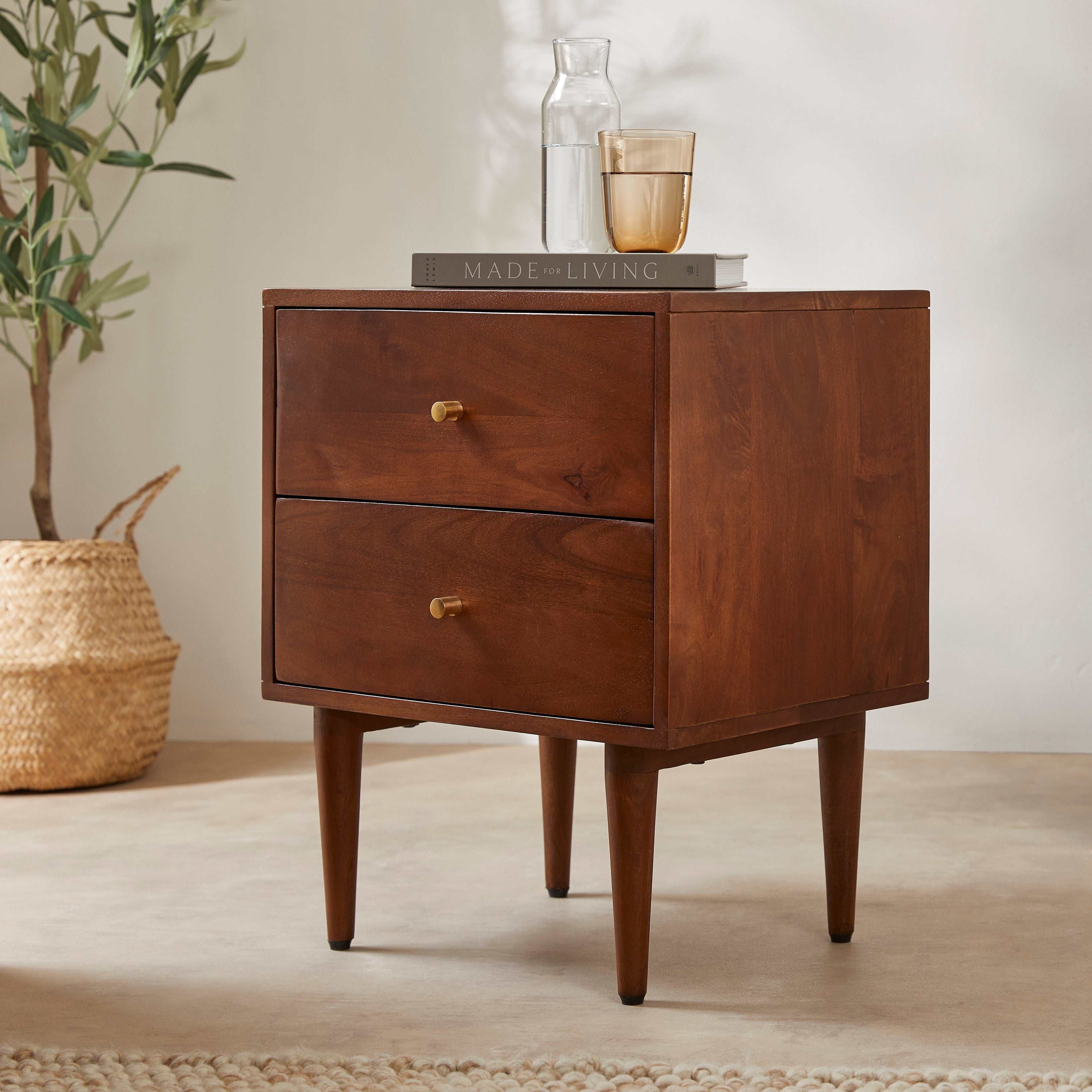 Scandinavian Walnut Oslo Bedside Table