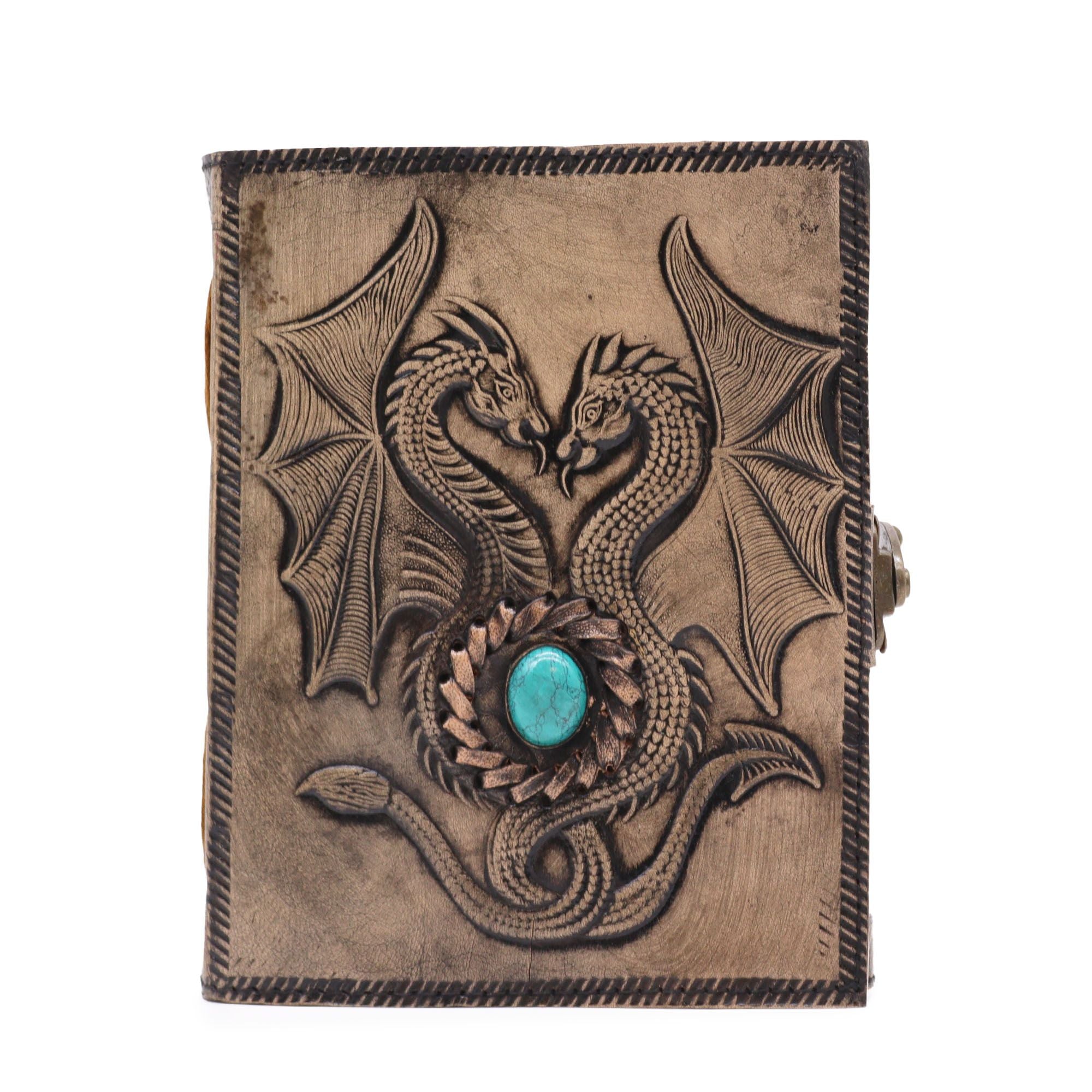 Two Dragons- Esoteric Notebook - Antique Grey - 200 pages Stich Edge- 17.5x12.5x3cm