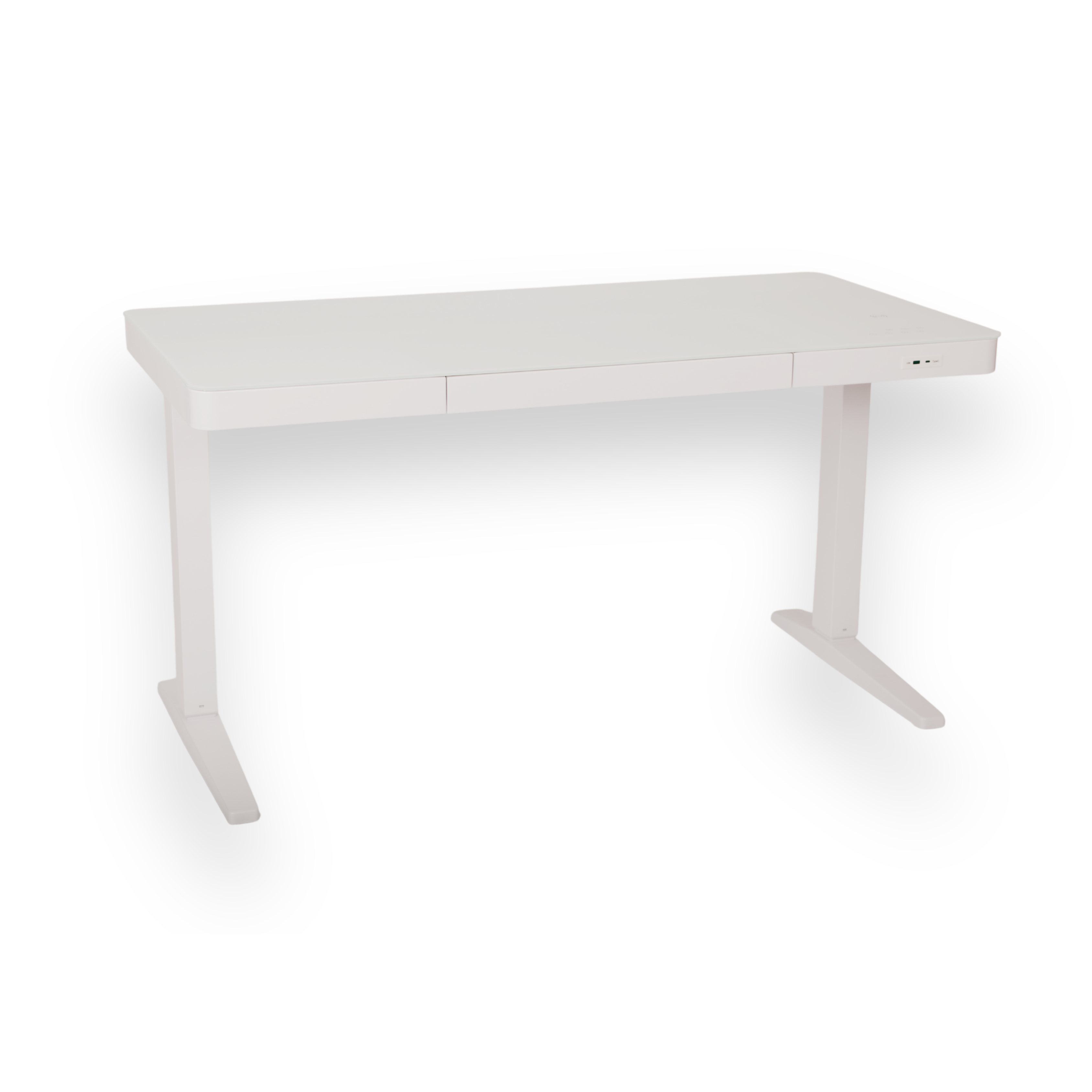 White office desk on a white background
