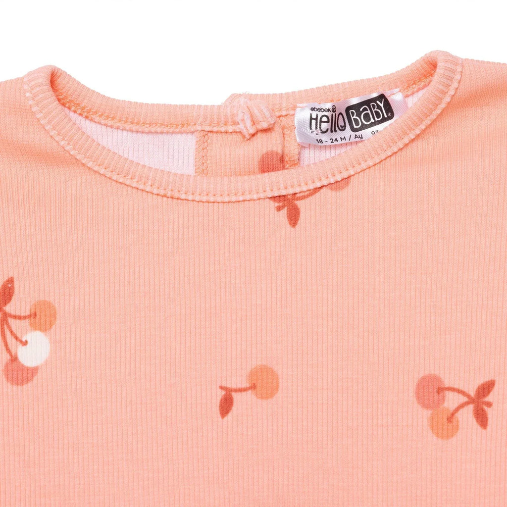 HelloBaby Winter Cherry Dress - Salmon