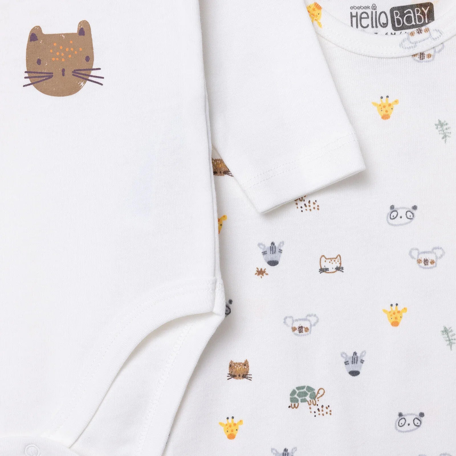 HelloBaby Long Sleeve Body 2 Pack - Ecru