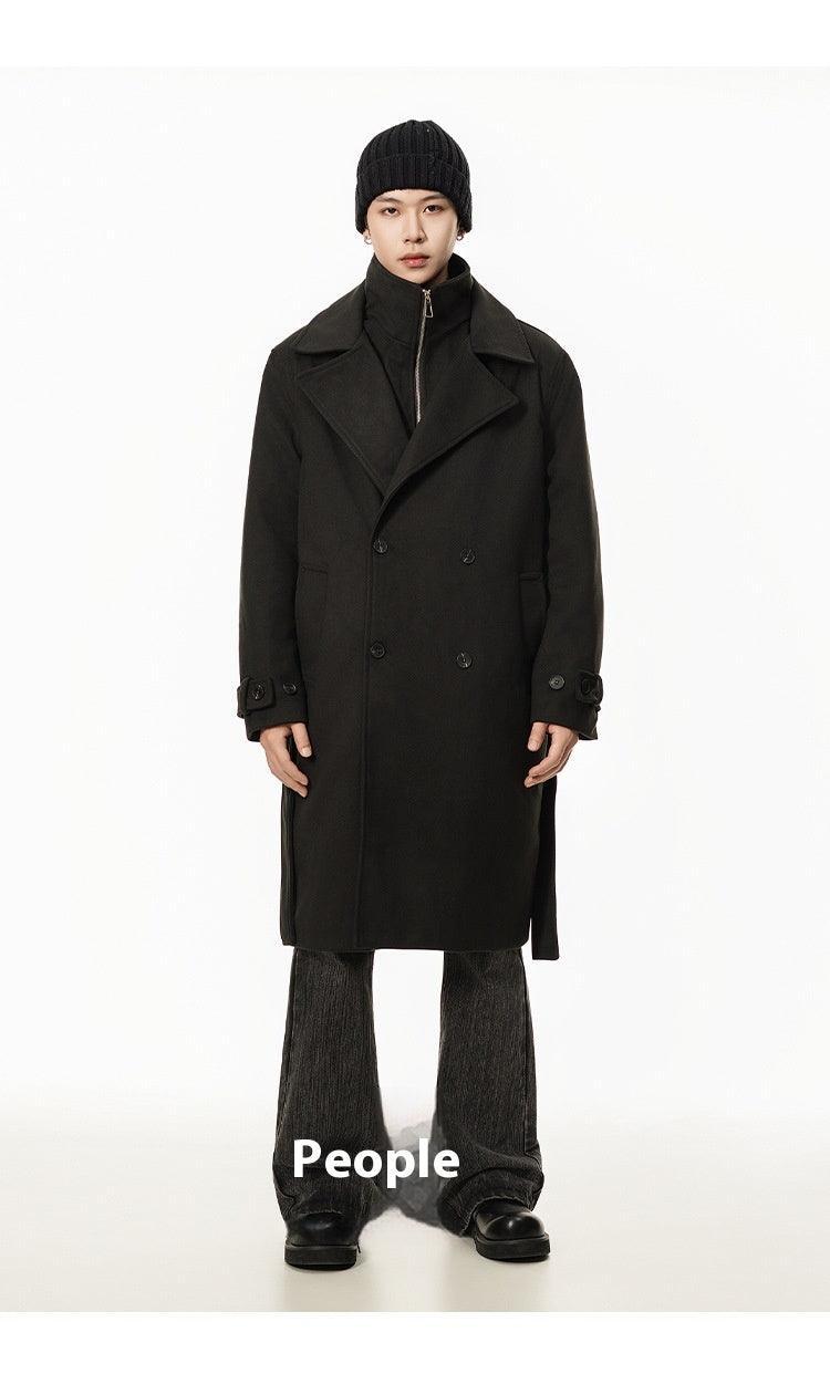 Double Breasted Men's Over the Knee Trench Coat