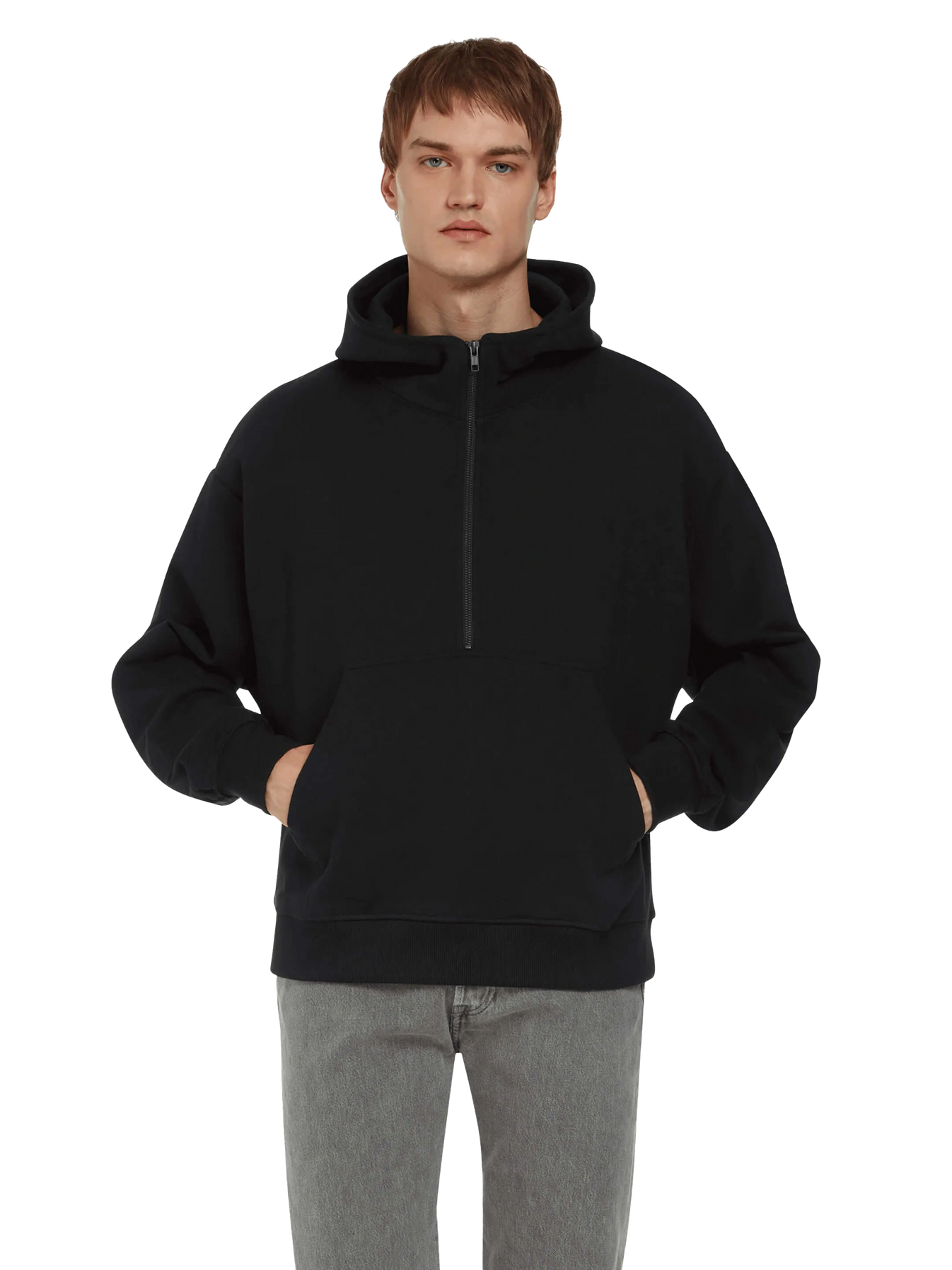 Organic Half Zip Hoodie: Unisex