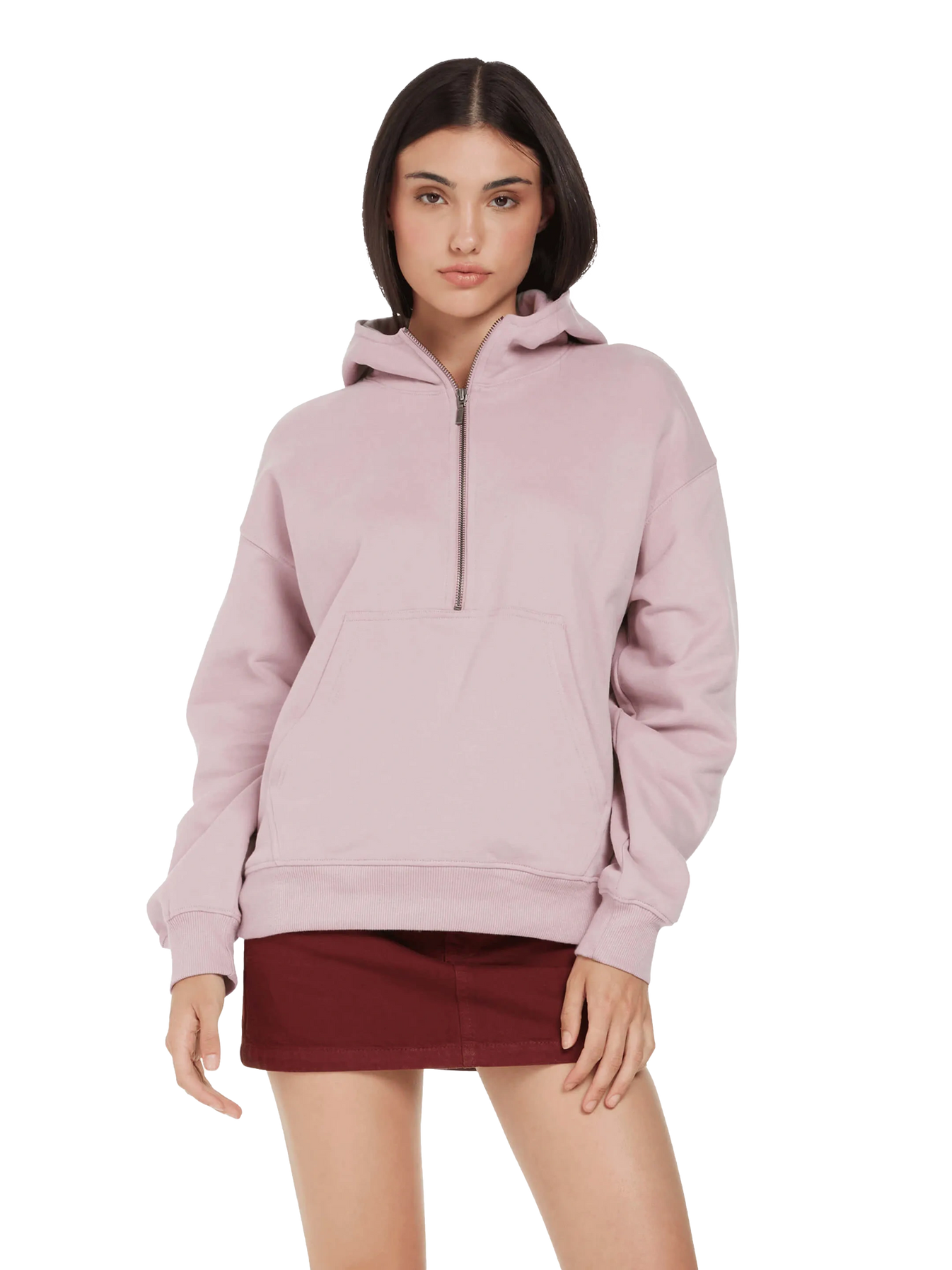 Organic Half Zip Hoodie: Womens