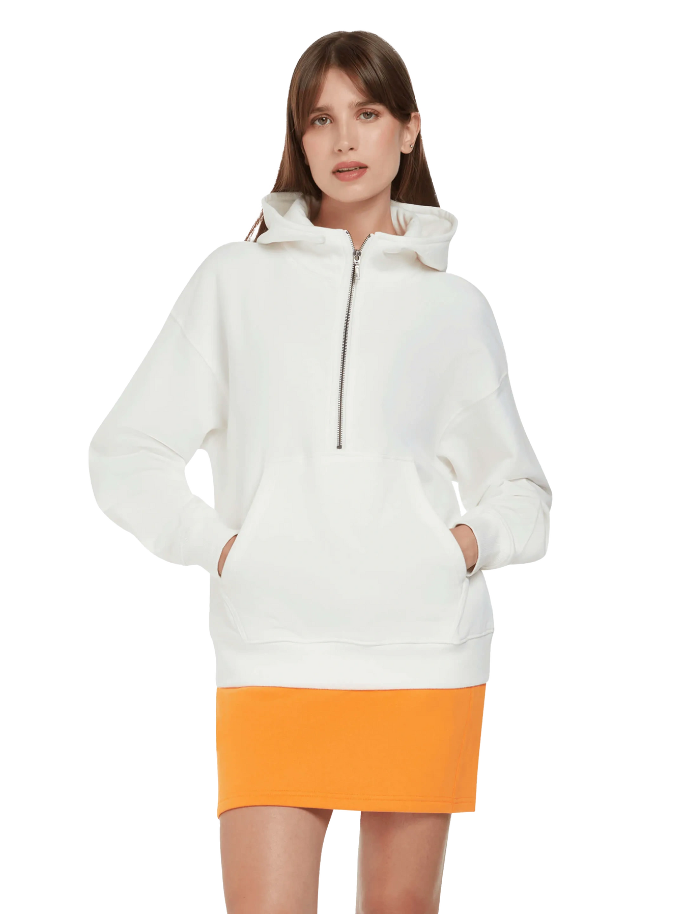 Organic Half Zip Hoodie: Womens