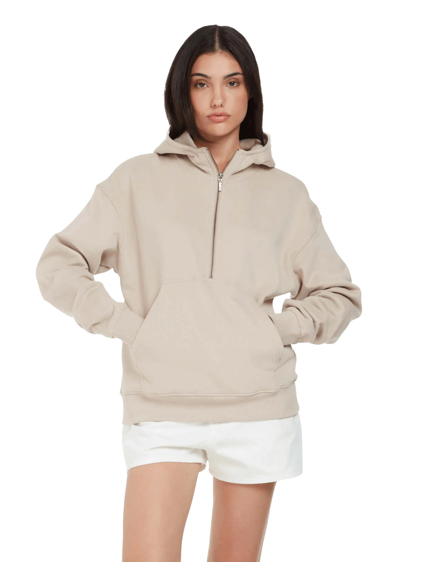 Organic Half Zip Hoodie: Womens