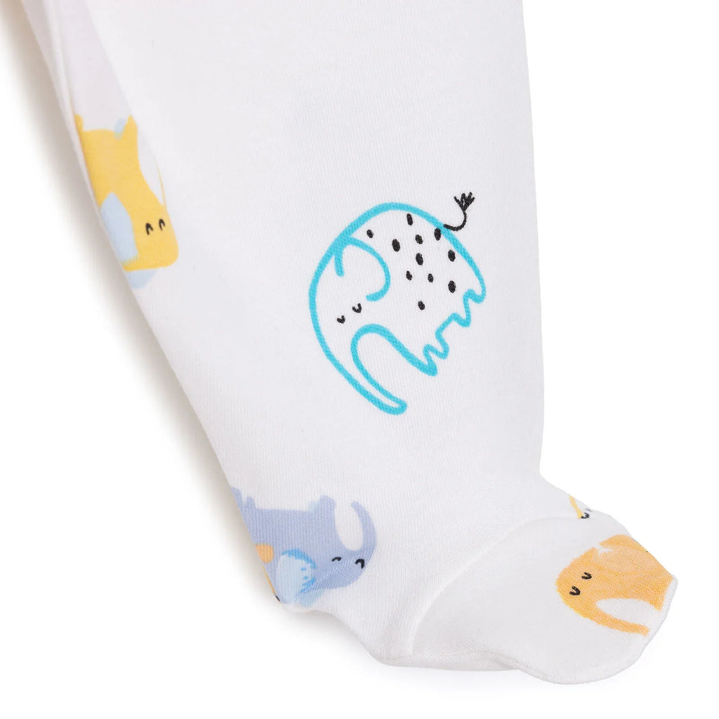 HelloBaby Unisex Wrapover Top-Footed Bottom - Ecru