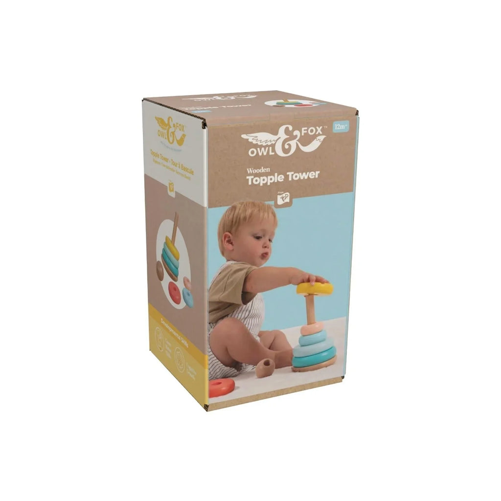 Owl & Fox Wooden Topple Tower