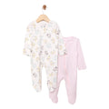 HelloBaby Newborn Girl Footed Jumpsuit - Ecru