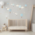 Live Vida Hot Air Balloons Wall Stickers A4 - Blue & Grey