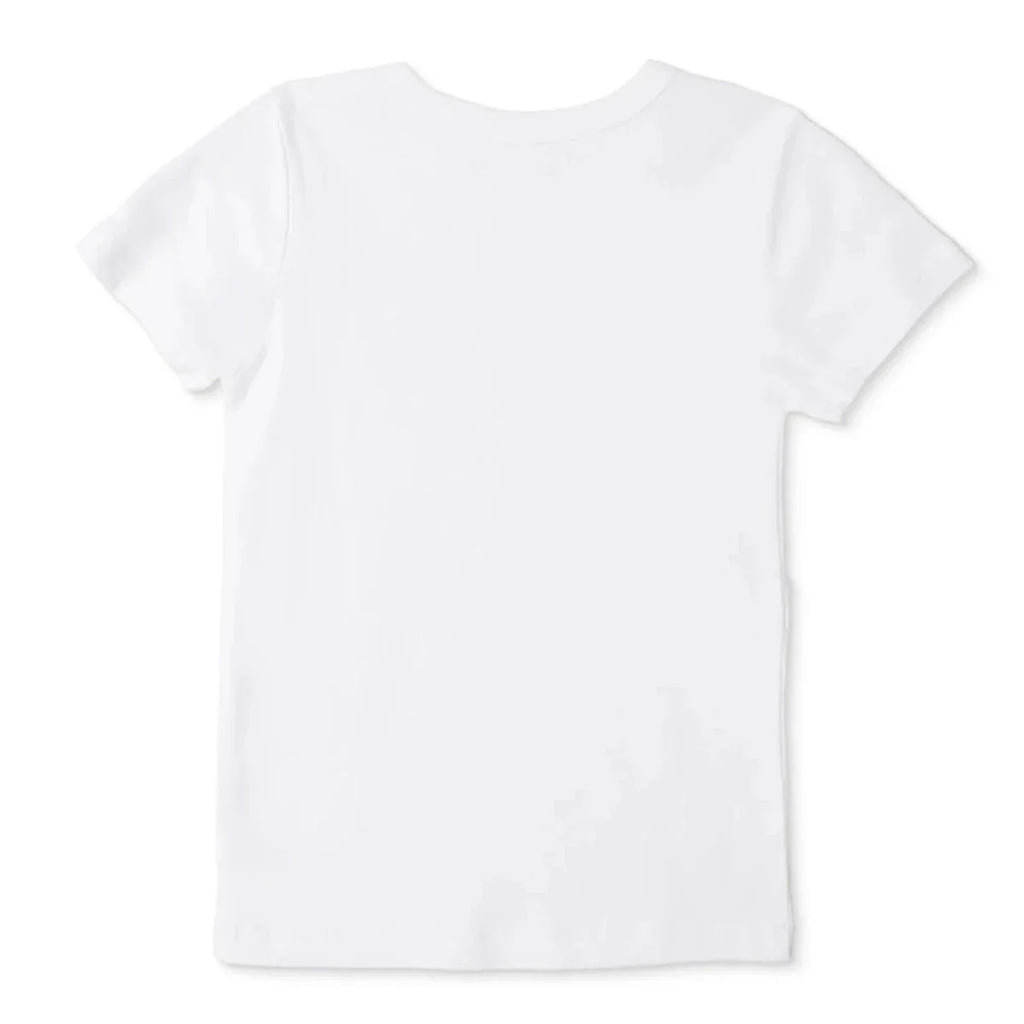 White crew-neck short-sleeve unisex undershirt, plain front view