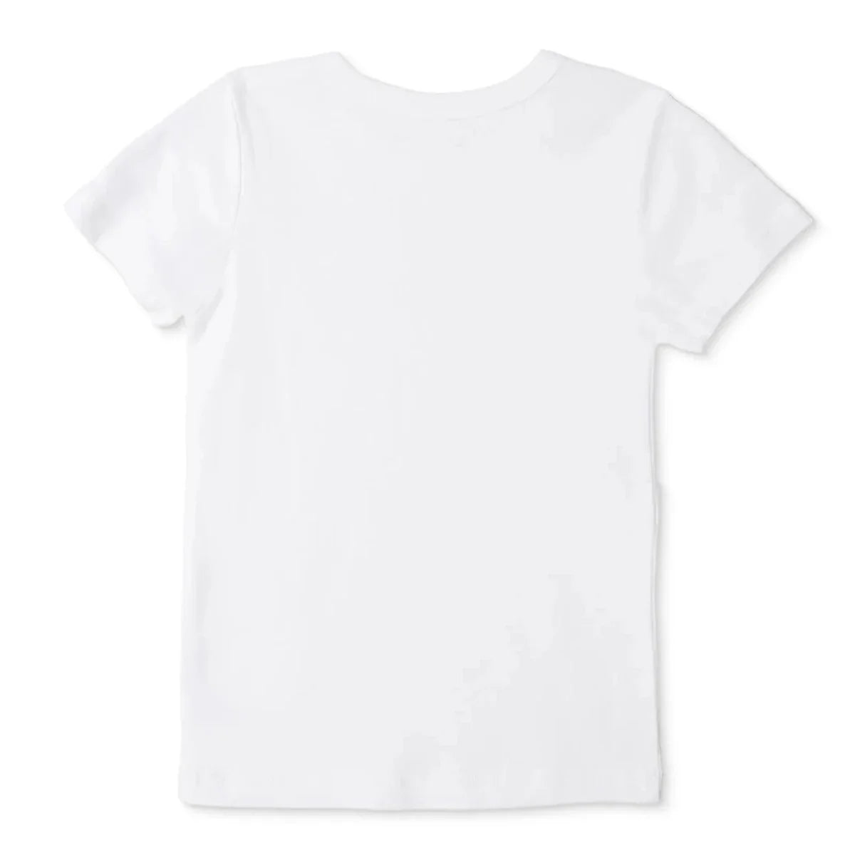 White crew-neck short-sleeve unisex undershirt, plain front view