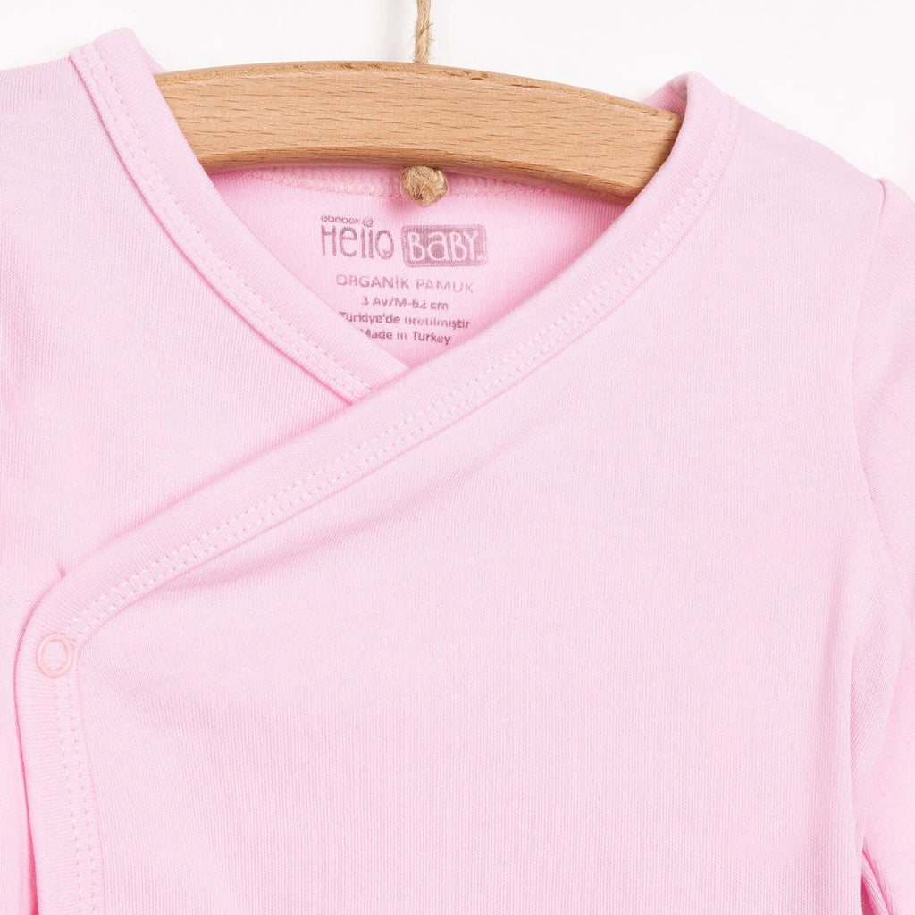 HelloBaby Newborn Organic Wrapover Top-Hat - Pink