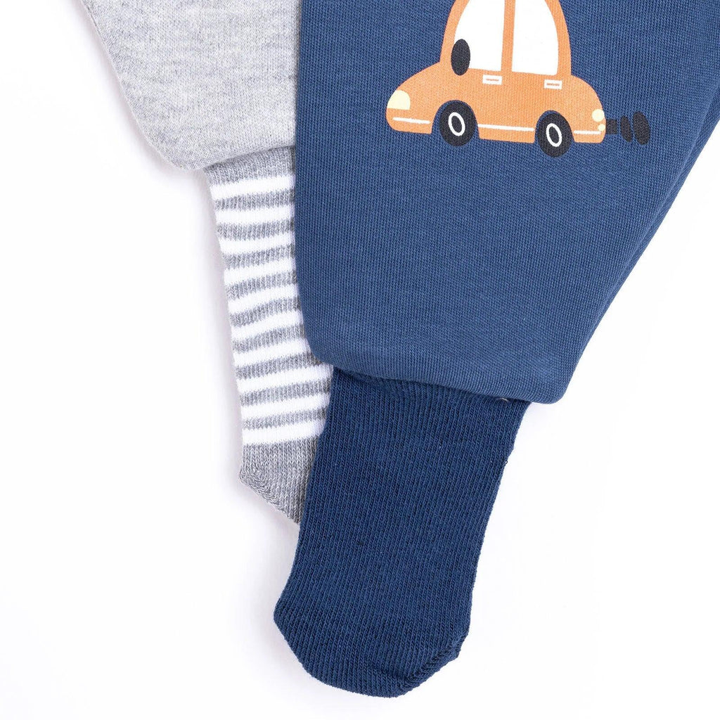 HelloBaby Unisex Footed Bottom 2 pcs - Navy Blue - Bobobiy