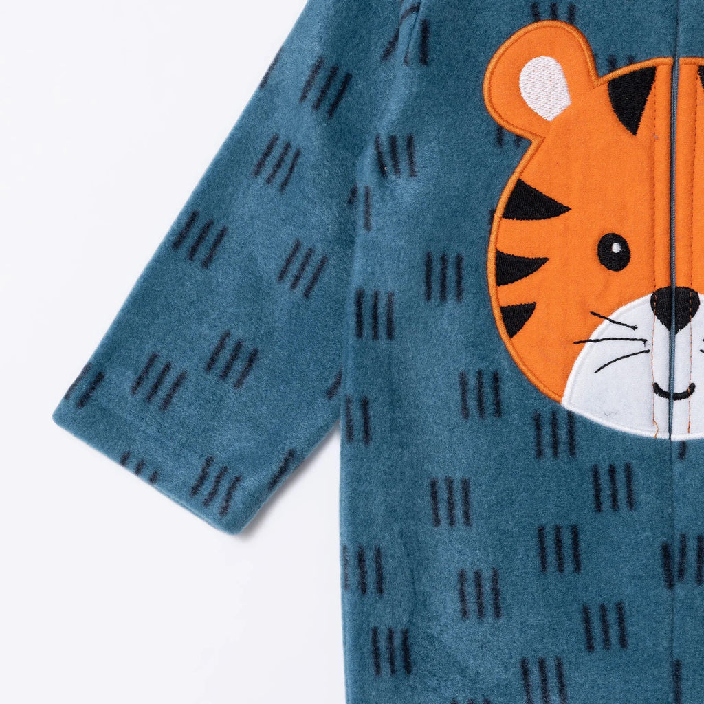 HelloBaby Newborn Polar Footed Jumpsuit - Petrol Printed