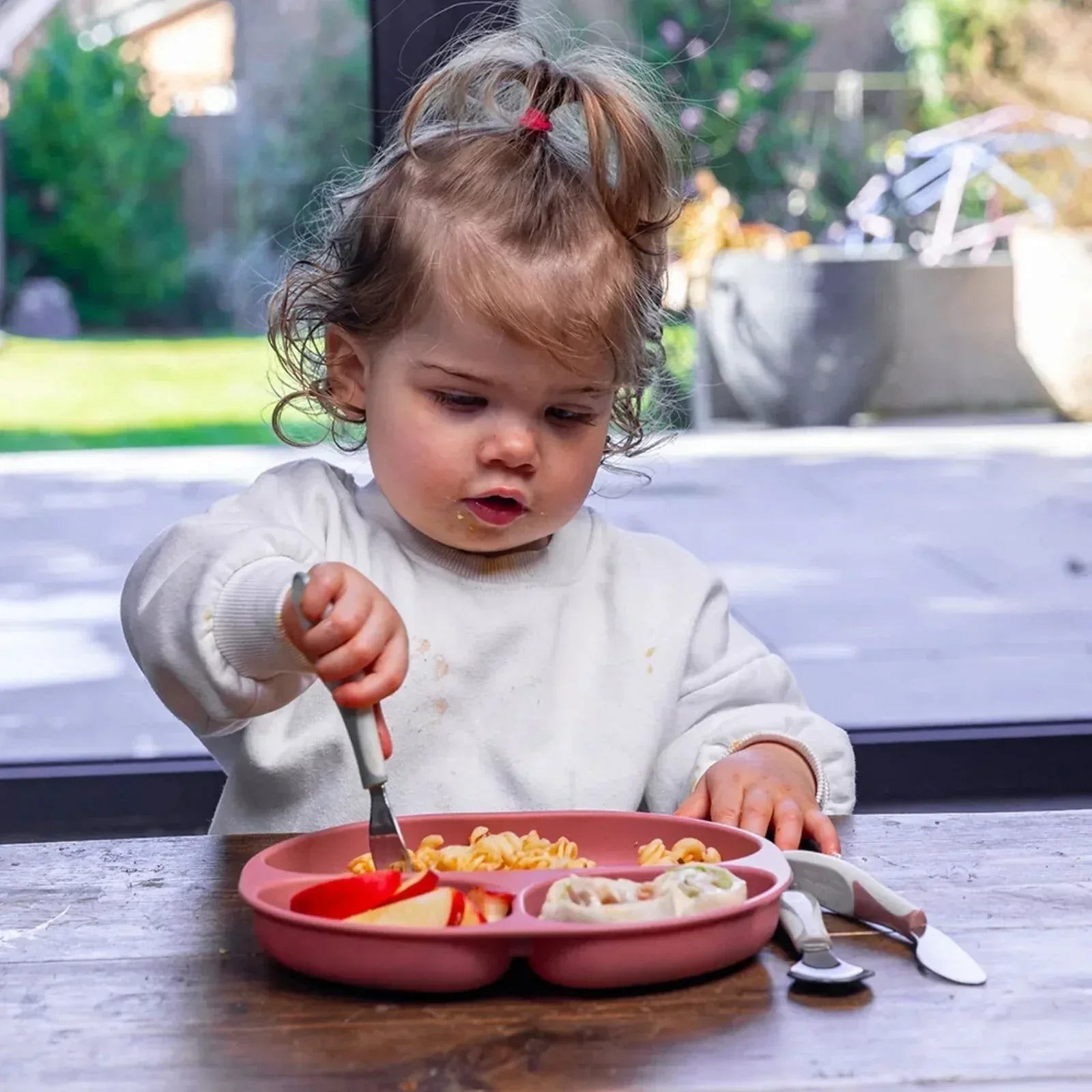 Vital Baby Nourish Silicone Suction Plate - Blush Raspberry - Bobobiy