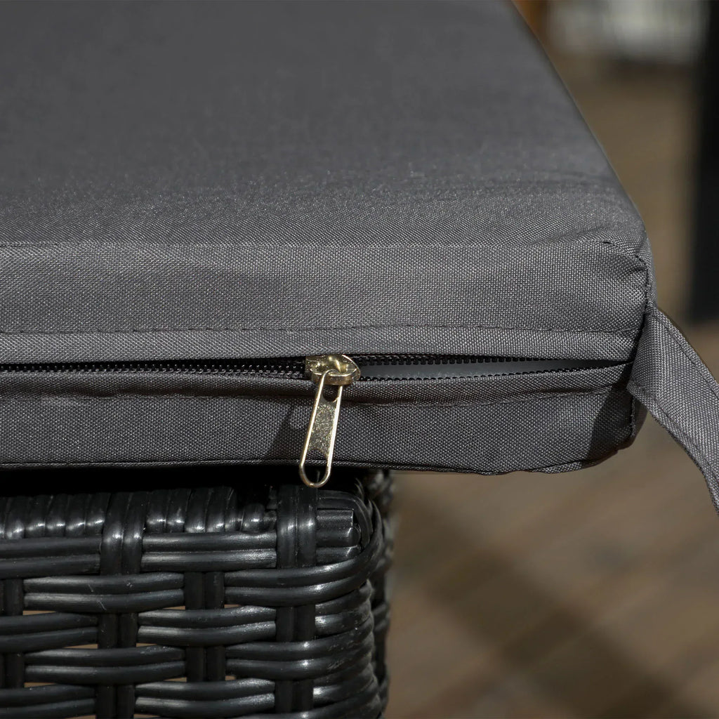 Set of Four Armless Rattan Garden Chairs - Black - Bobobiy