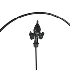 Black metal finial post top with fleur-de-lis shape for decorative fence panels.