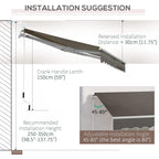 Retractable porch awning canopy installation guide with adjustable mounting angle