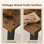 Industrial writing desk top with vintage wood grain finish