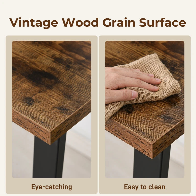Industrial writing desk top with vintage wood grain finish