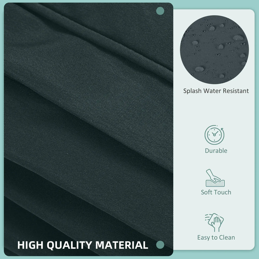 Garden Rattan Sofa Cushion Polyester Cover Replacement Outdoor- No Cushion Included, Dark Grey - Bobobiy