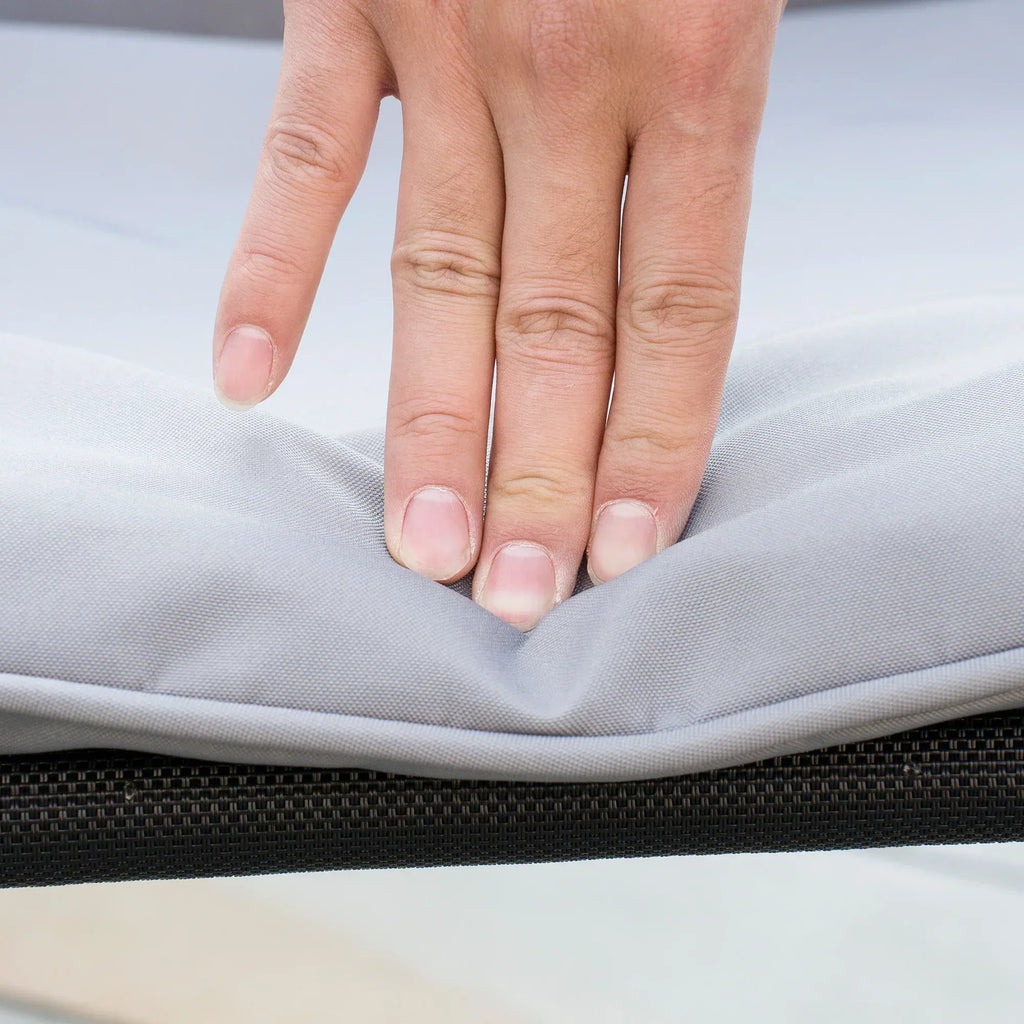 Seven-Piece Garden Dining Set with Cushions - Grey - Bobobiy