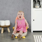 ZONEKIZ pink baby potty training toilet with side handles and open seat