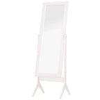 White freestanding full-length mirror with adjustable angle stand