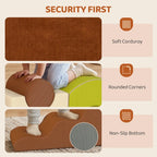 Corduroy foam climbing blocks with rounded corners and non-slip bottom