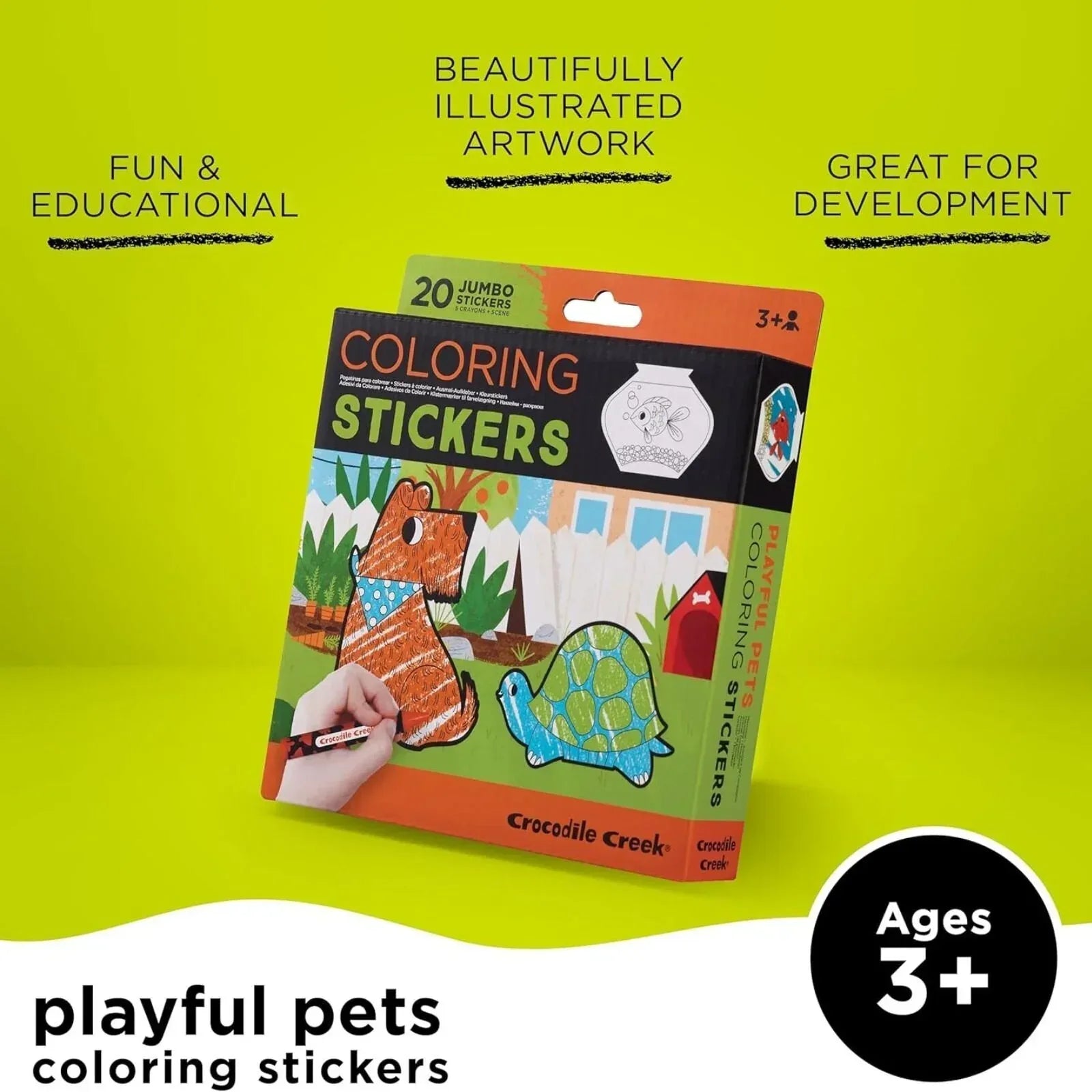 Crocodile Creek Playful Pets Colouring Stickers - Bobobiy
