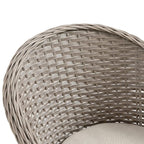 Close-up of grey PE rattan weave for outdoor furniture