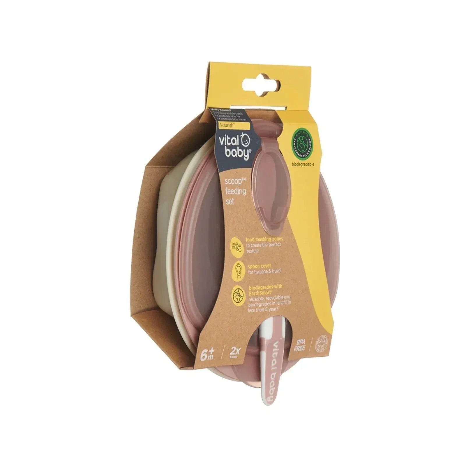 Vital Baby Nourish Scoop Feeding Set 2 pcs - Natural Berry - Bobobiy