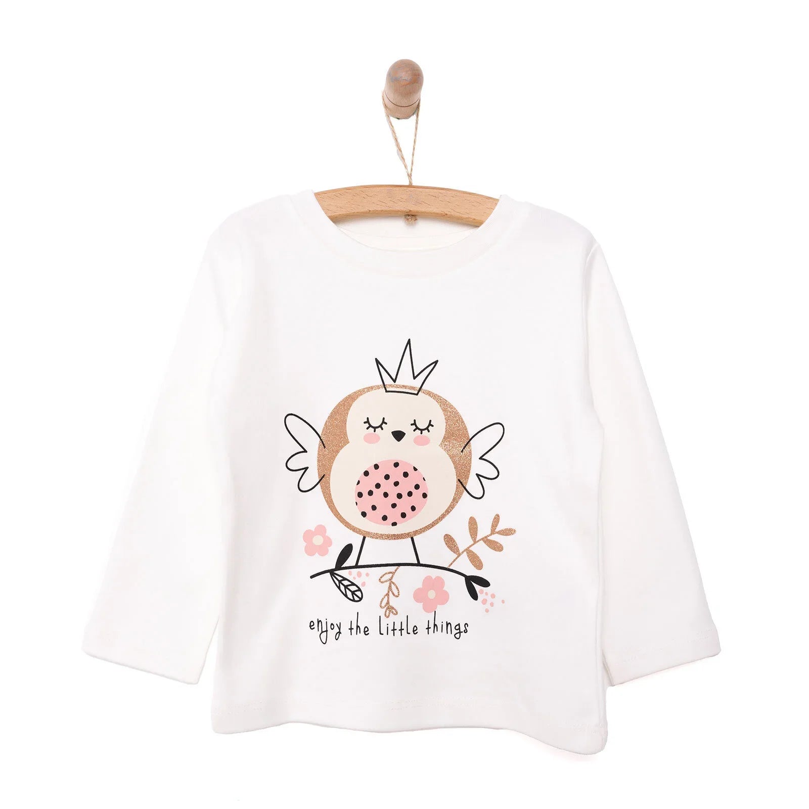 HelloBaby Baby Girl Long Sleeve T-shirt - Ecru