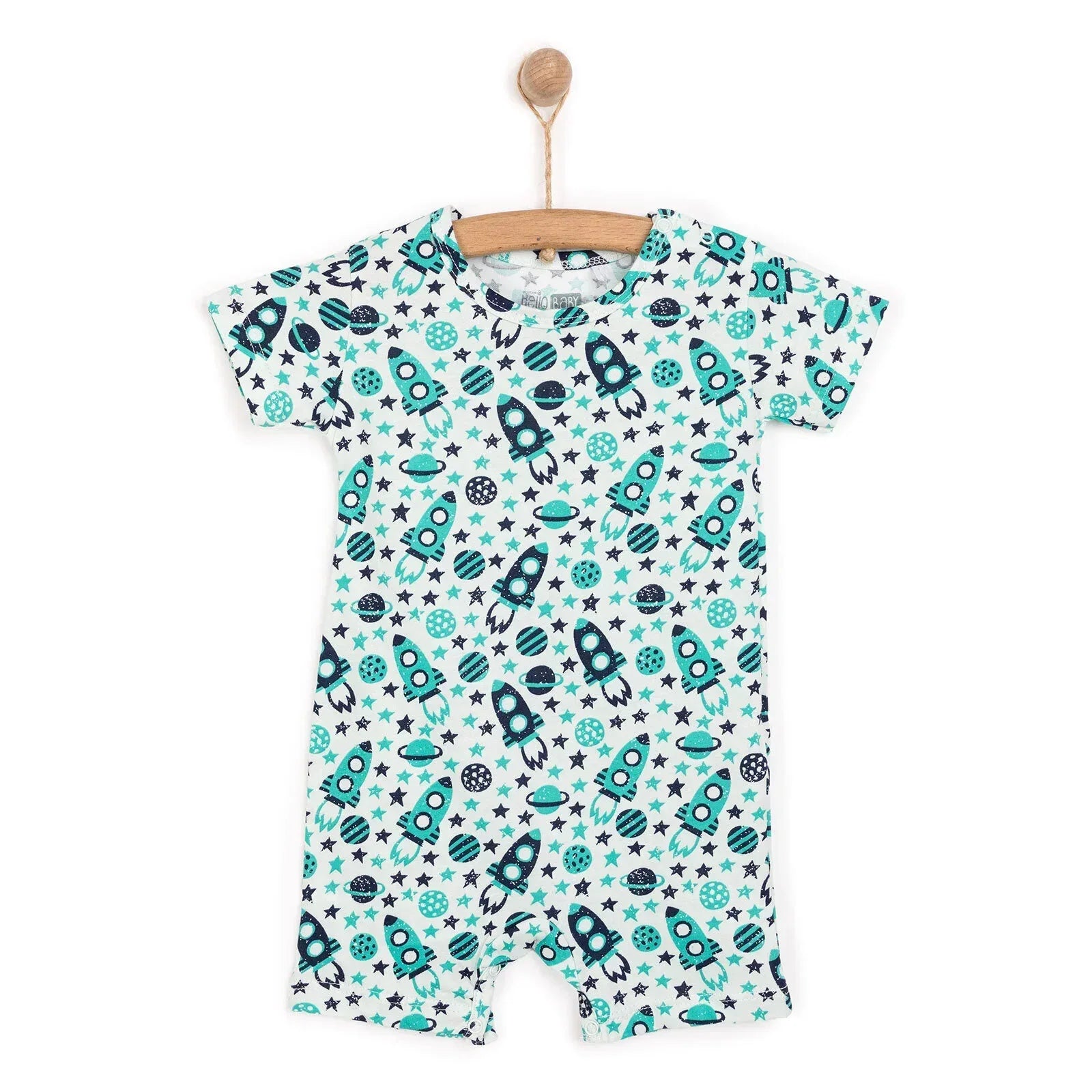 HelloBaby Boy Short Overalls - Green - Bobobiy