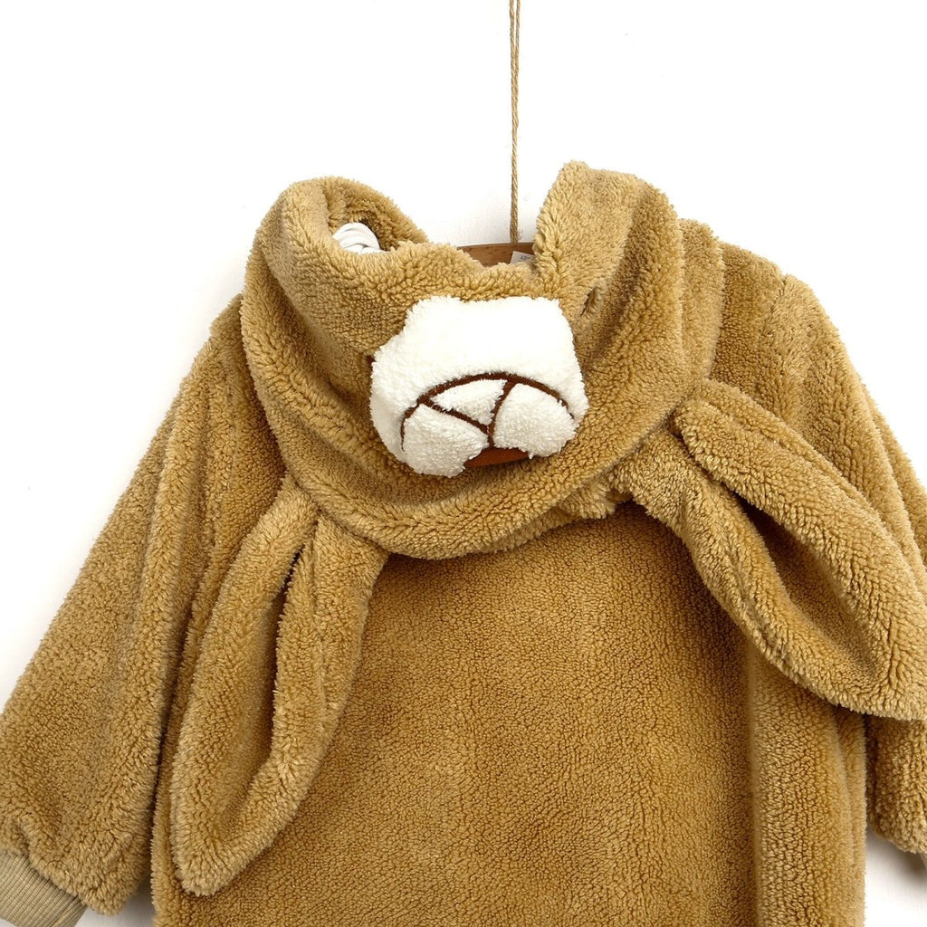 Midimod Newborn Welsoft Kangaroo Footed Jumpsuit - Brown