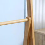 Bamboo towel rack side joint and horizontal bar connection, natural wood