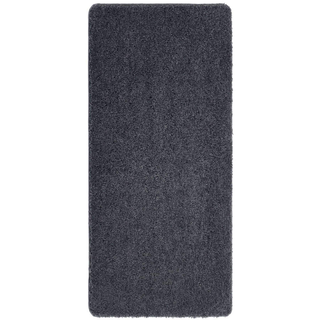 Charcoal shaggy rug, vertically shown with dark dense pile