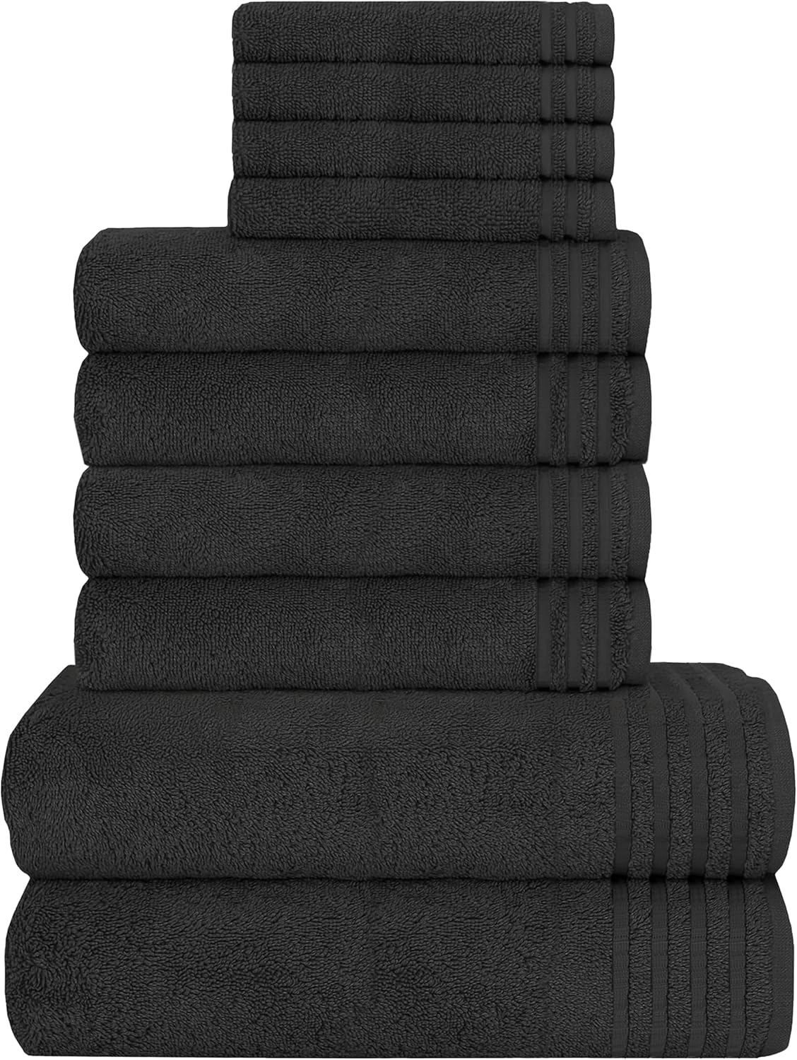 10 Piece Monaco Luxury Egyptian Cotton Towel Set 500 GSM with 4 Face Towels 4 Hand Towels 2 Bath Towels for Bathroom