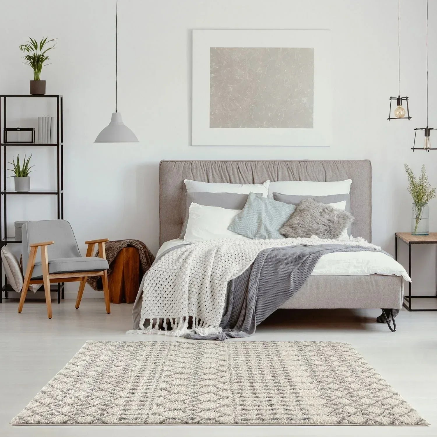 1000MoroccanIvoryGreyShaggyRug-13 - Bobobiy
