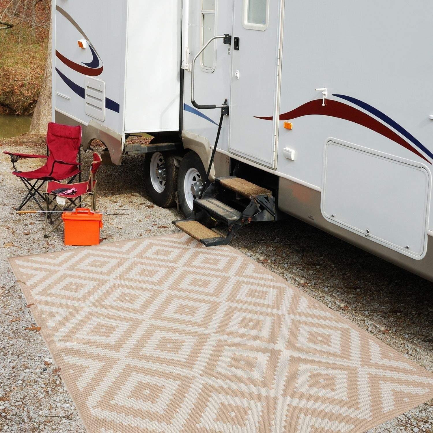 100_Ecology_Outdoor_Rug_Beige-5 - Bobobiy
