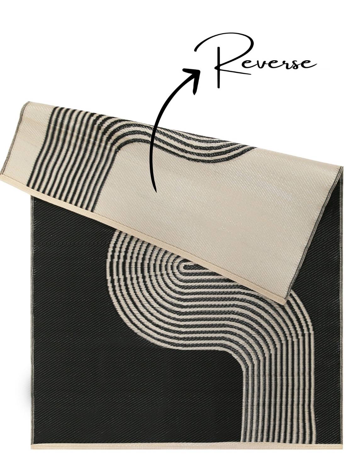 Urban Outdoor Rug Black & Beige | 1010