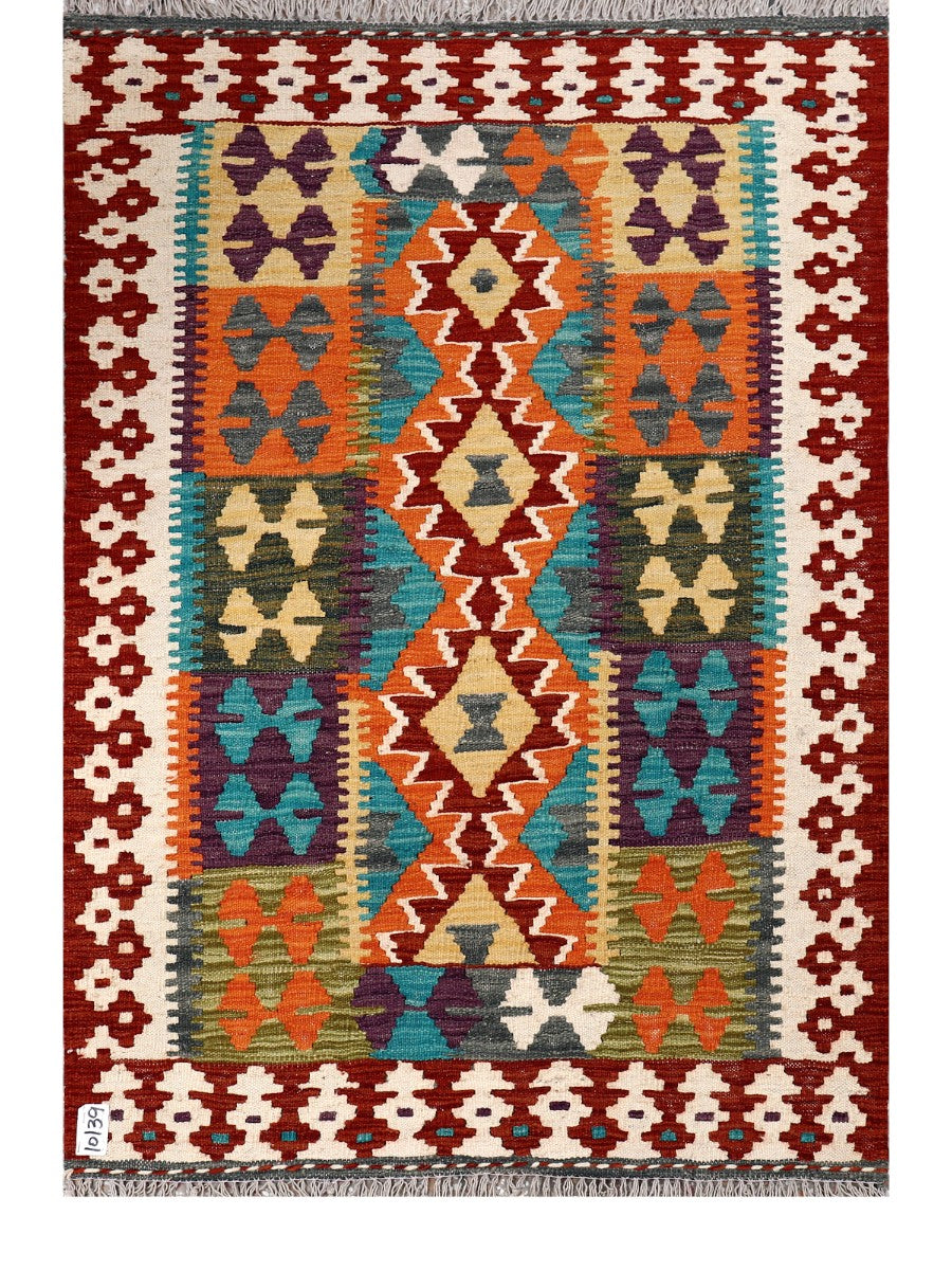 Maimana Afghanistan Kilim Rug - 144 x99 cm - Handmade